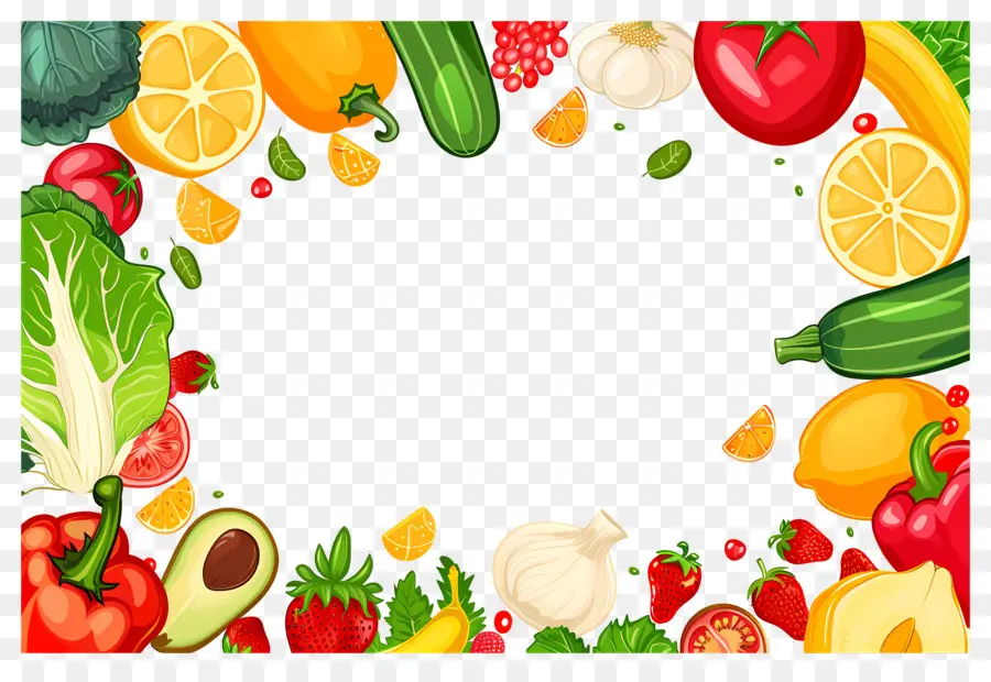 Fondo De Comida，Frutas Y Verduras PNG