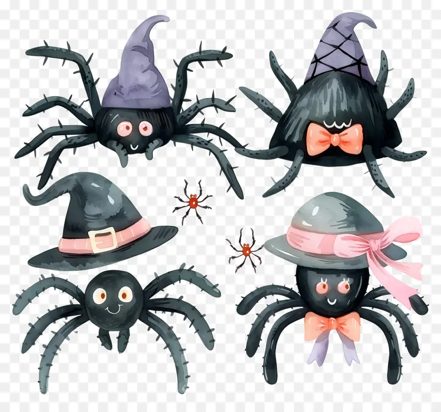 Arañas De Halloween，Sombreros PNG