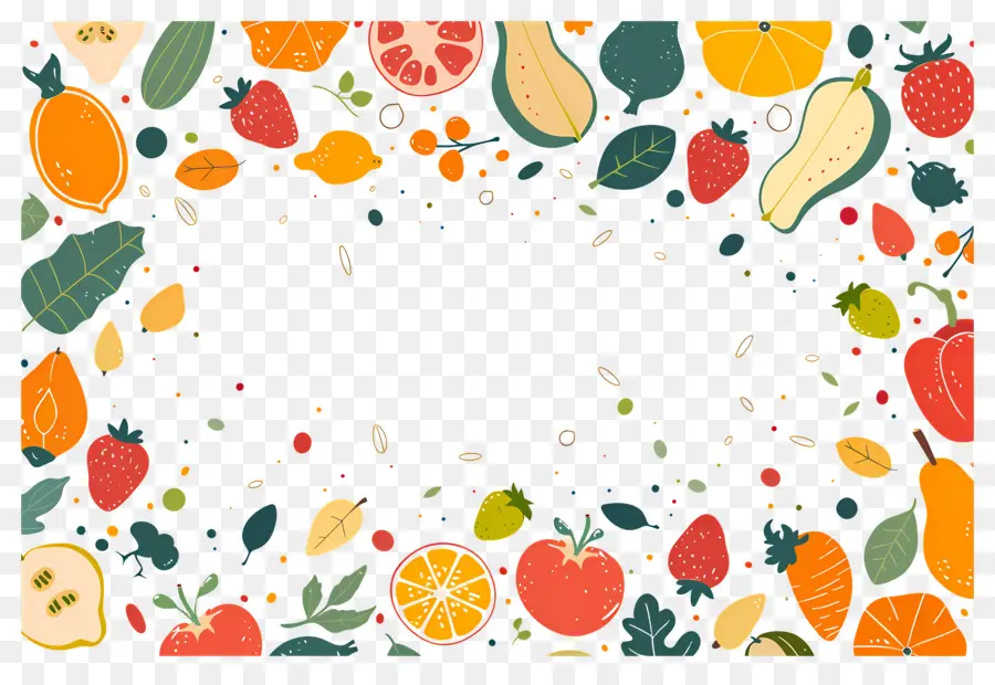 Fondo De Comida，Marco De Frutas PNG