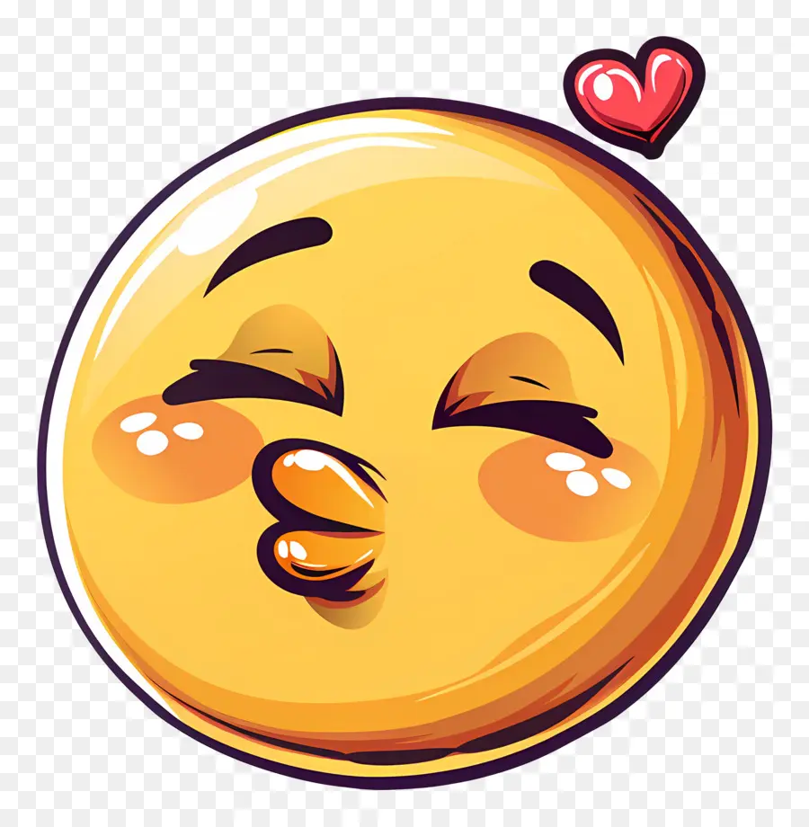 Beso Sonriente，Besando Emoji Con Corazón PNG