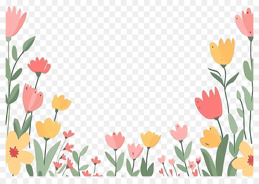 Fondo Floral，Borde De Flores PNG