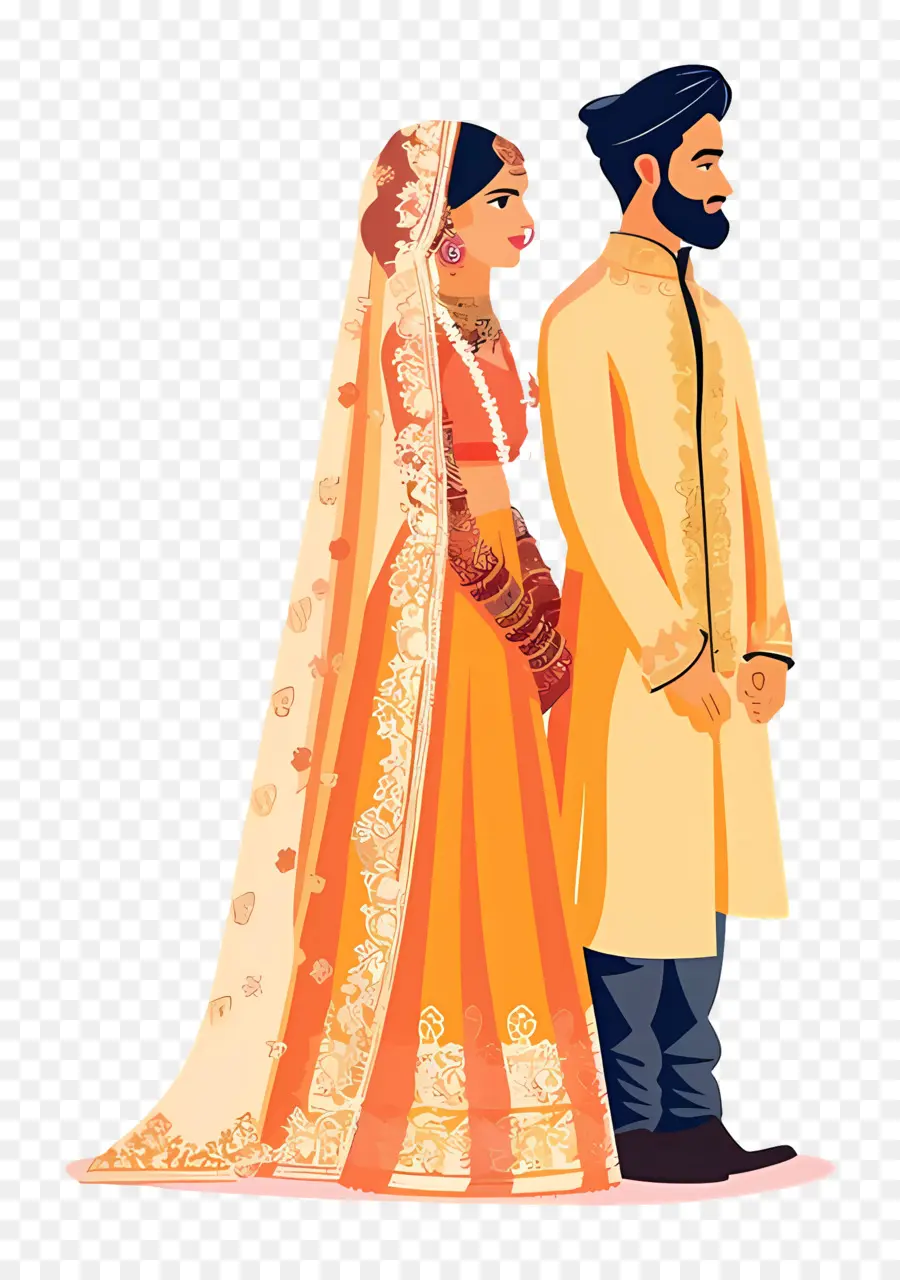 Pareja De Boda India，Pareja De Boda Tradicional PNG