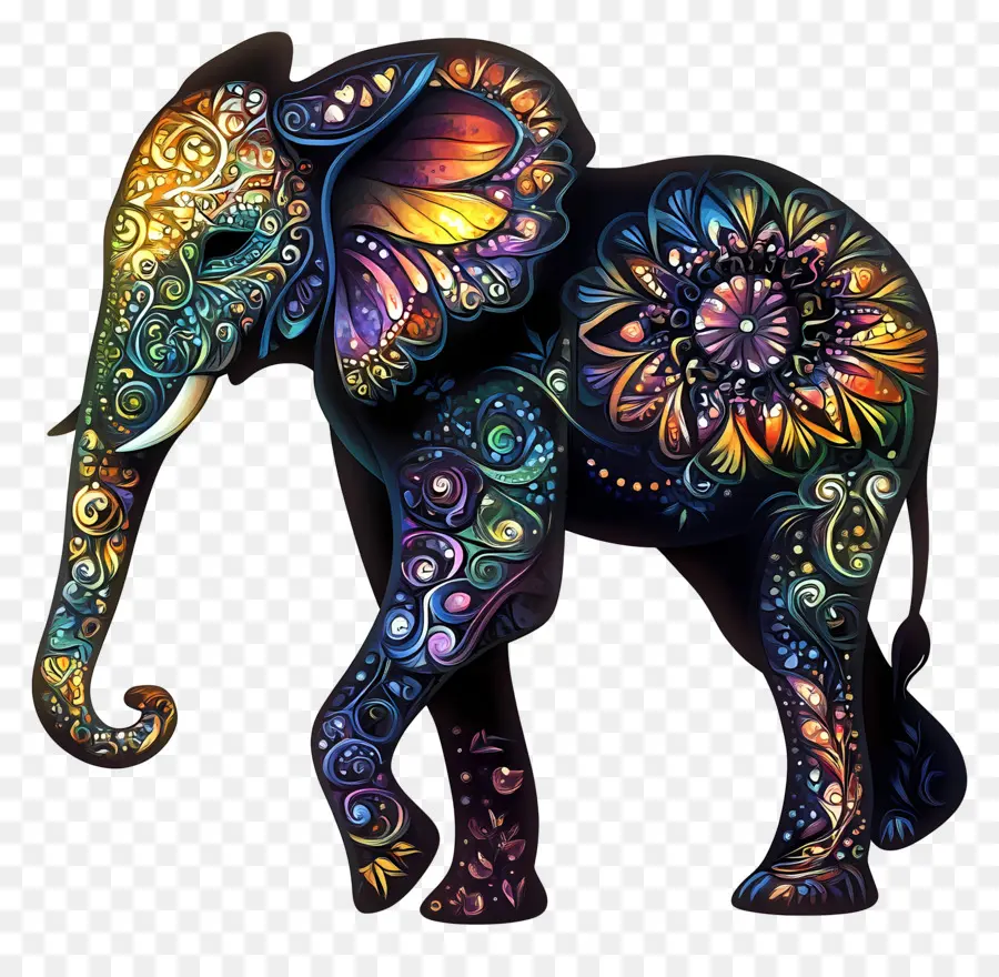 Silueta De Elefante，Elefante PNG