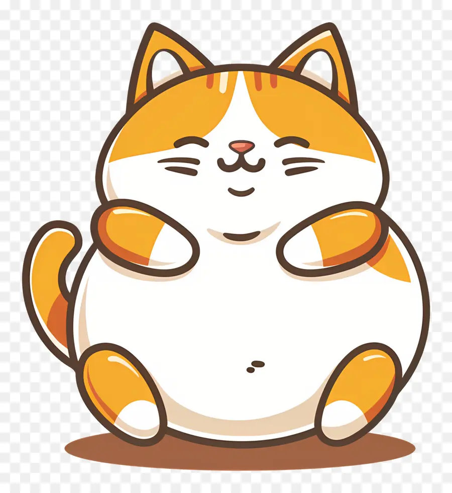 Gato Kawaii，Gato Naranja Redondo PNG