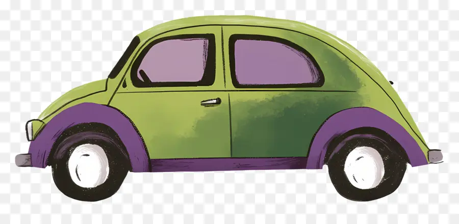 Coche De Dibujos Animados，Coche Verde PNG