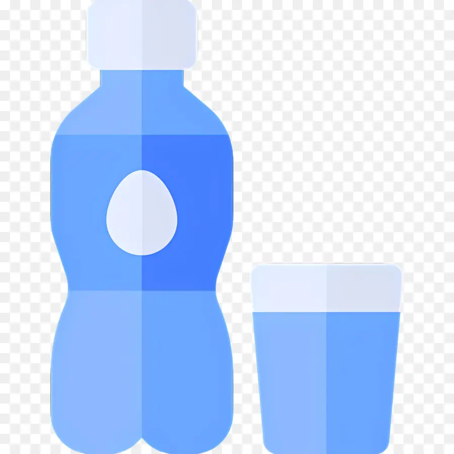 Agua Mineral，Botella De Agua Y Vaso PNG