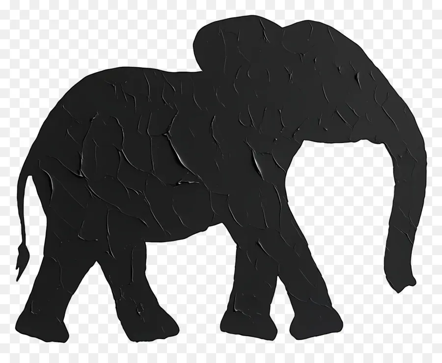 Silueta De Elefante，Elefante Negro Texturizado PNG