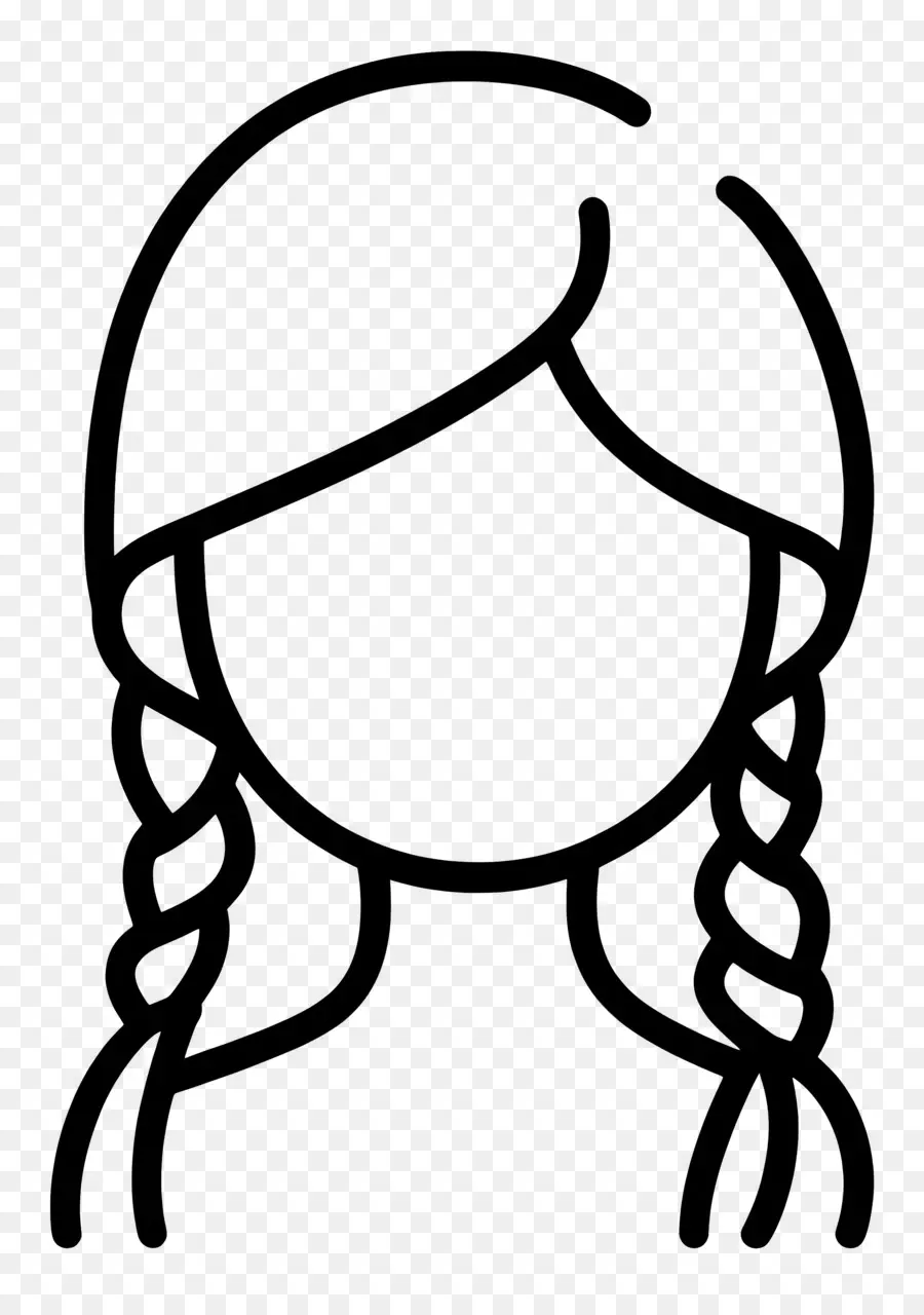 Pelo De Niña，Contorno De Cabello Trenzado PNG