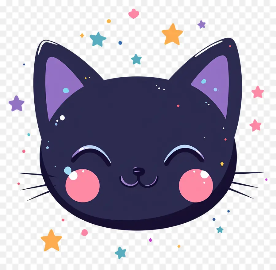 Gato Kawaii，Gato Negro De Dibujos Animados PNG