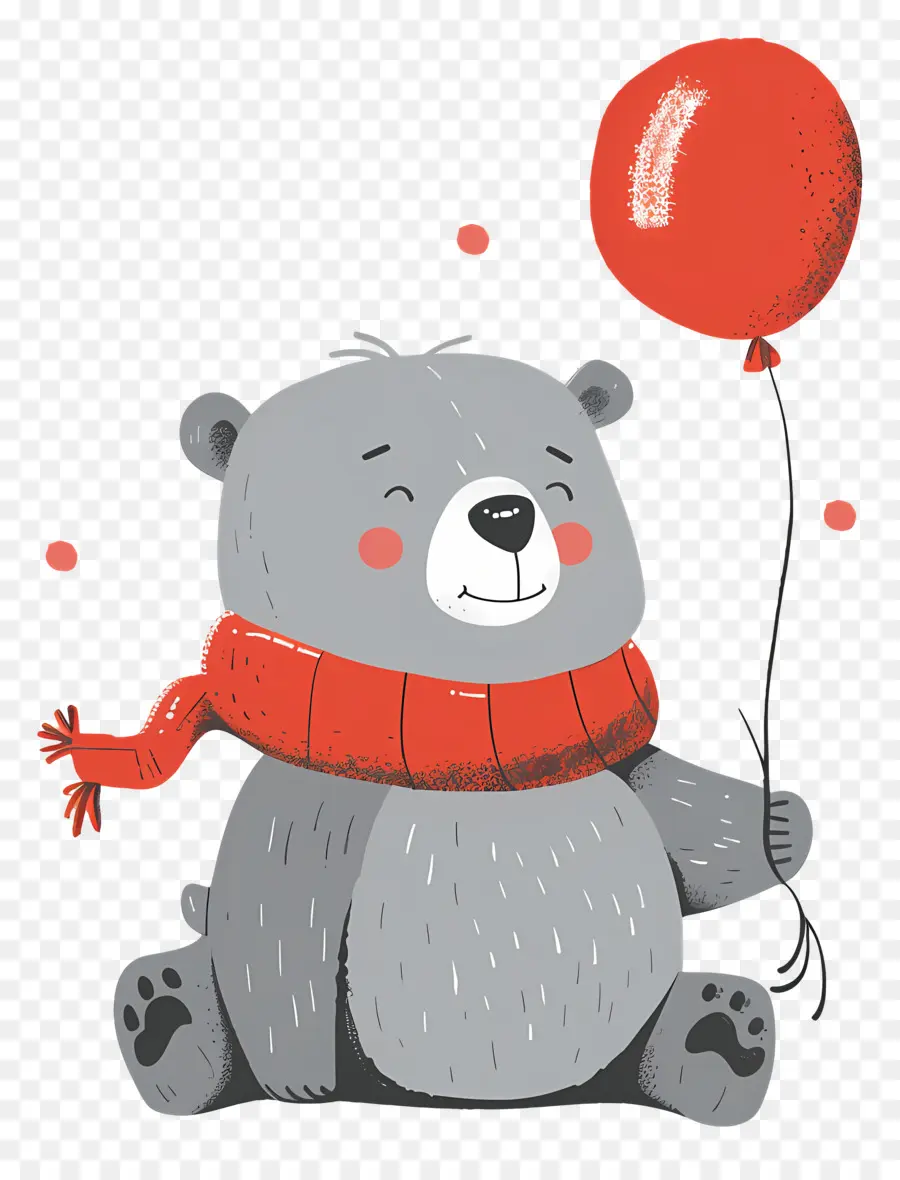 Lindo Oso，Oso Con Globo Rojo PNG