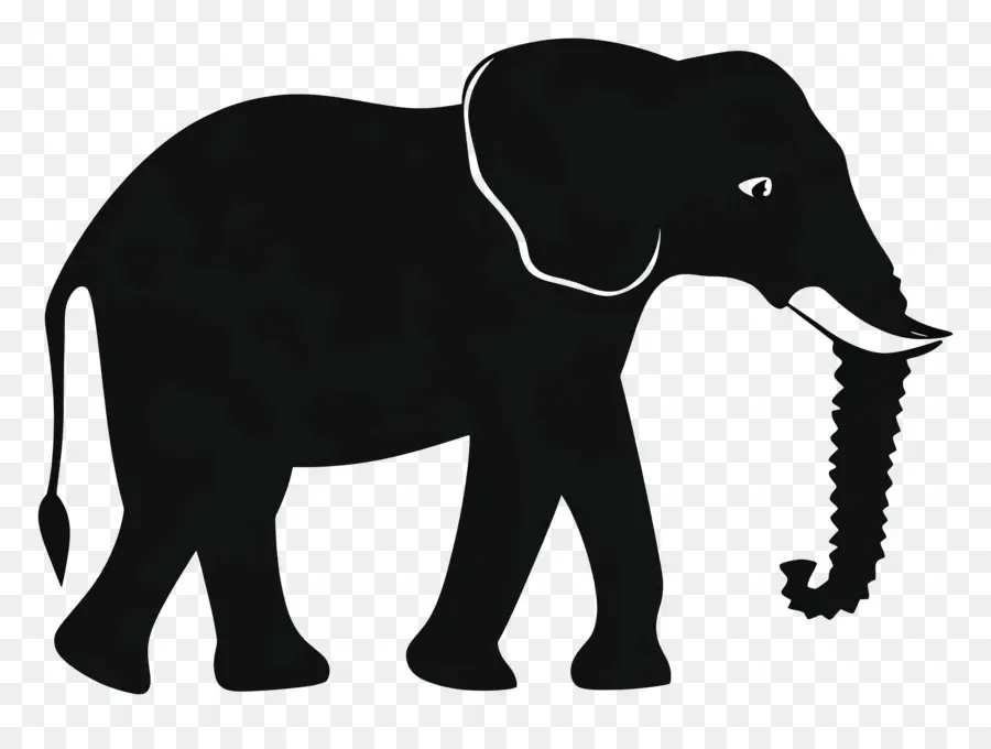 Silueta De Elefante，Elefante Silueta Negra PNG