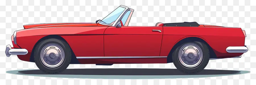 Coche Animado，Descapotable Rojo PNG