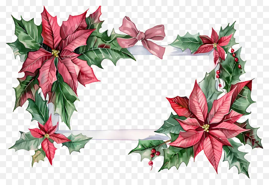 Marco De Navidad，Flor De Pascua Y Arco PNG