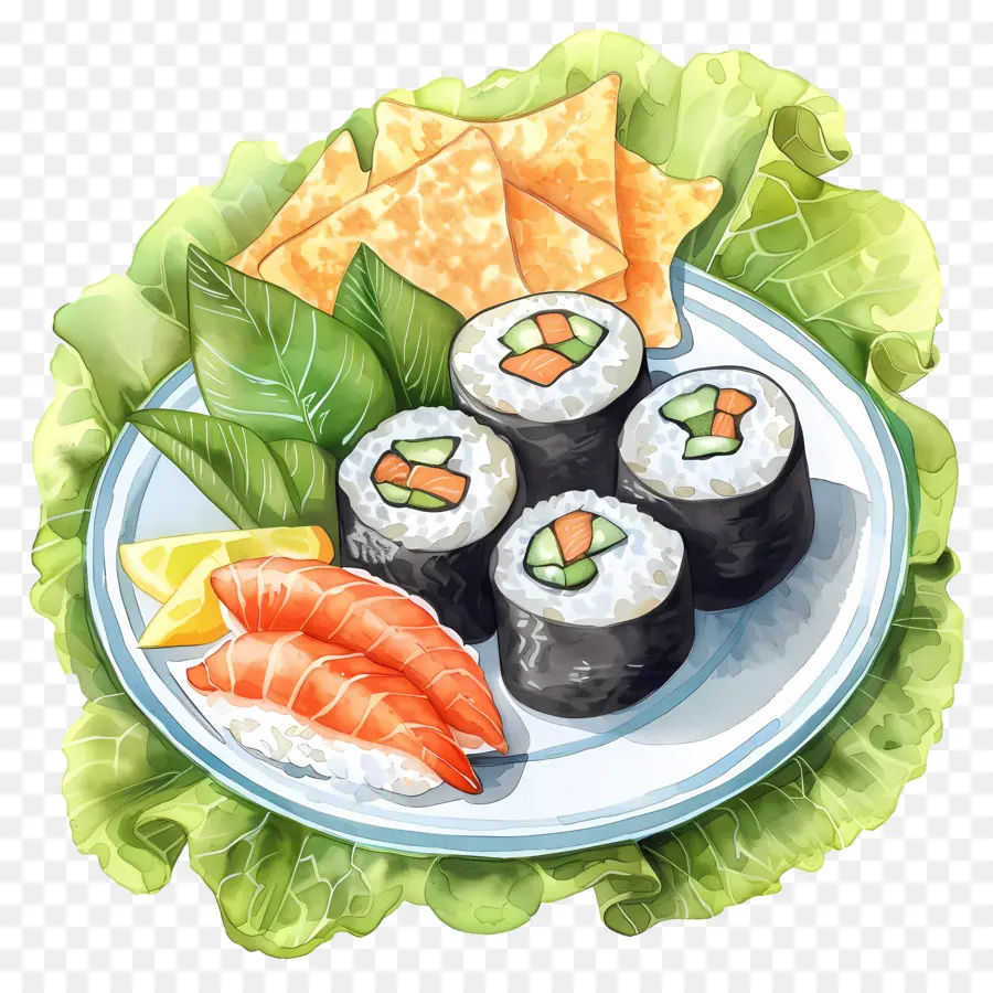 Rollo De Sushi，Plato De Sushi PNG