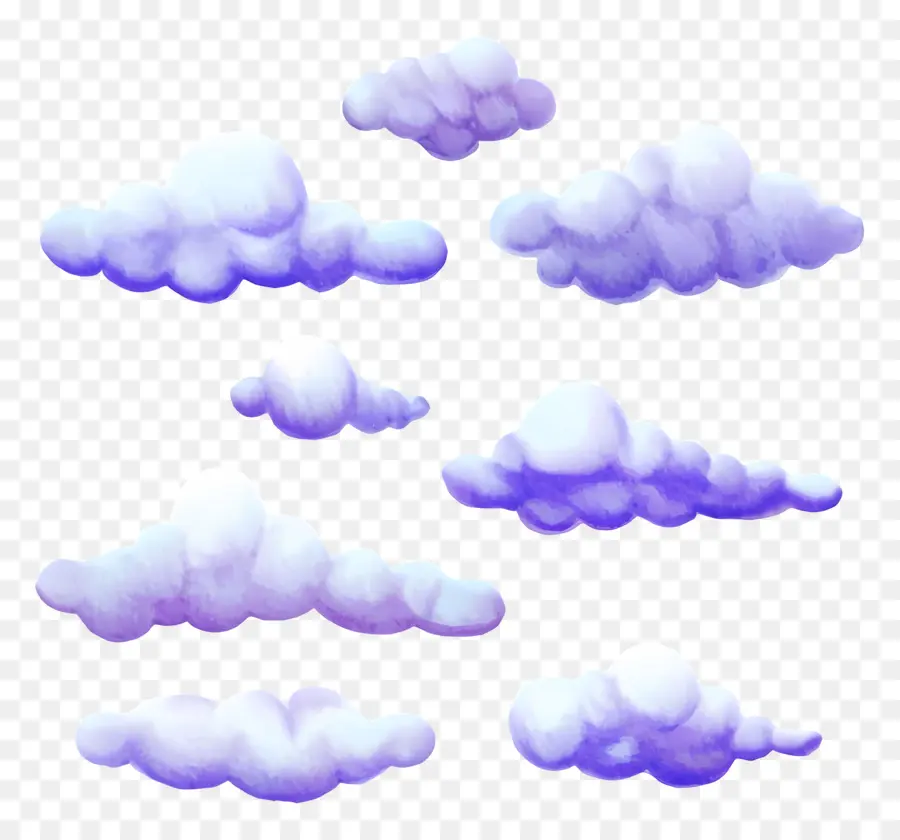 Nubes De Acuarela，Nubes Moradas PNG