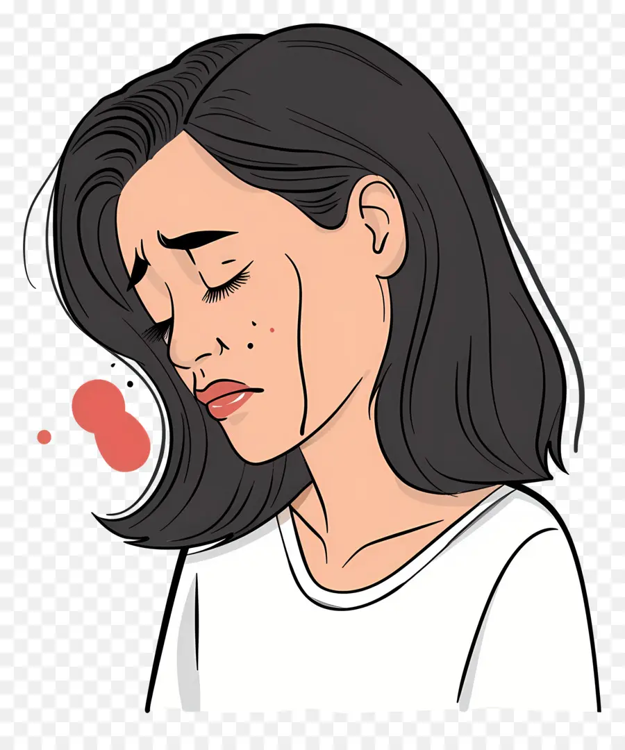 Mujer Llorando，Ilustración De Mujer Triste PNG