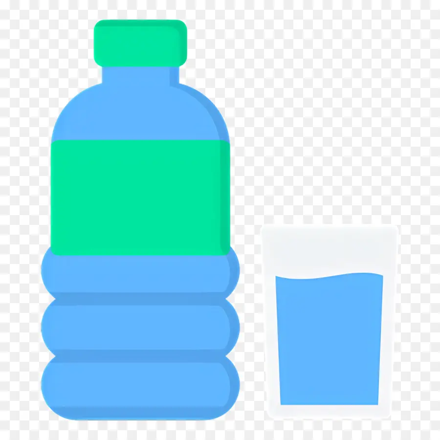 Agua Mineral，Botella Y Vaso PNG