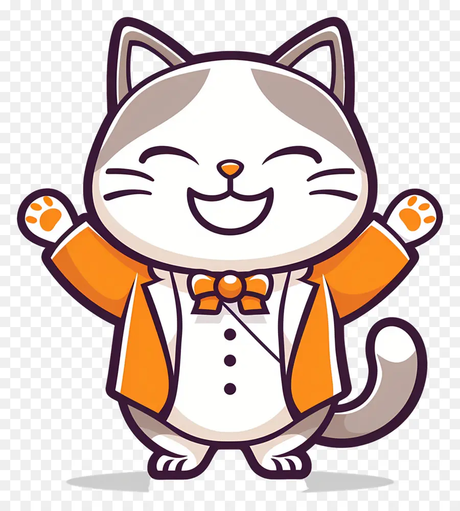 Gato Kawaii，Gato Gris Y Blanco PNG