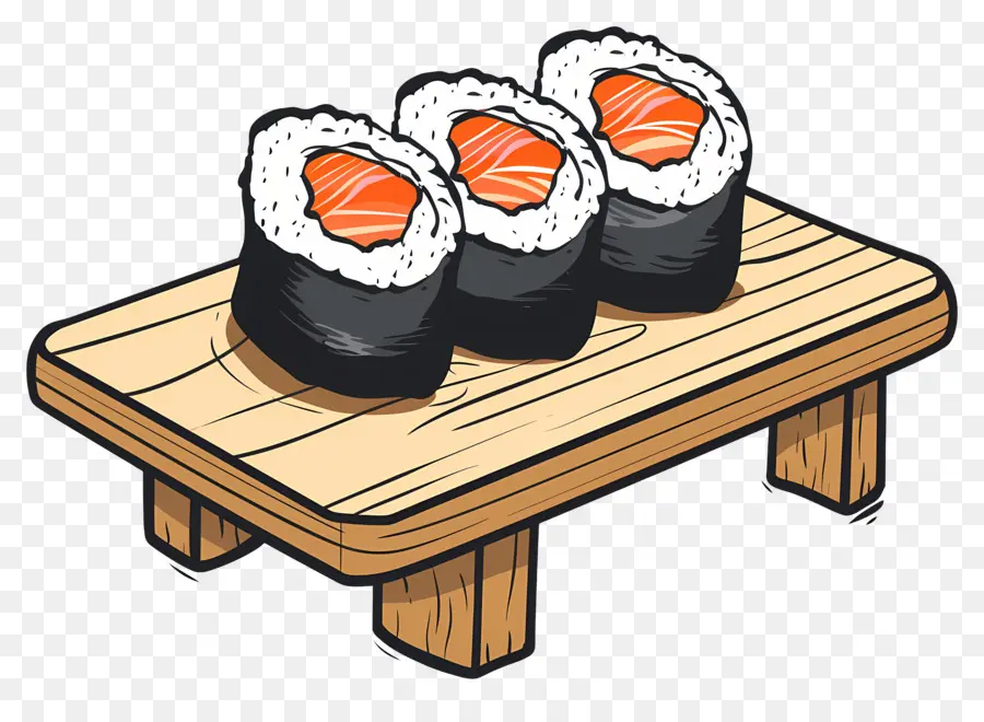 Rollo De Sushi，Rollos De Sushi En Un Plato PNG