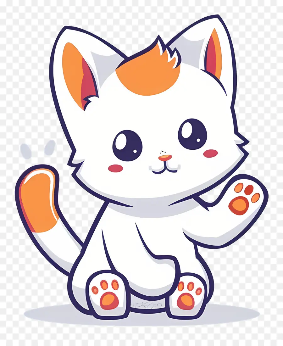 Gato Kawaii，Gato Blanco PNG