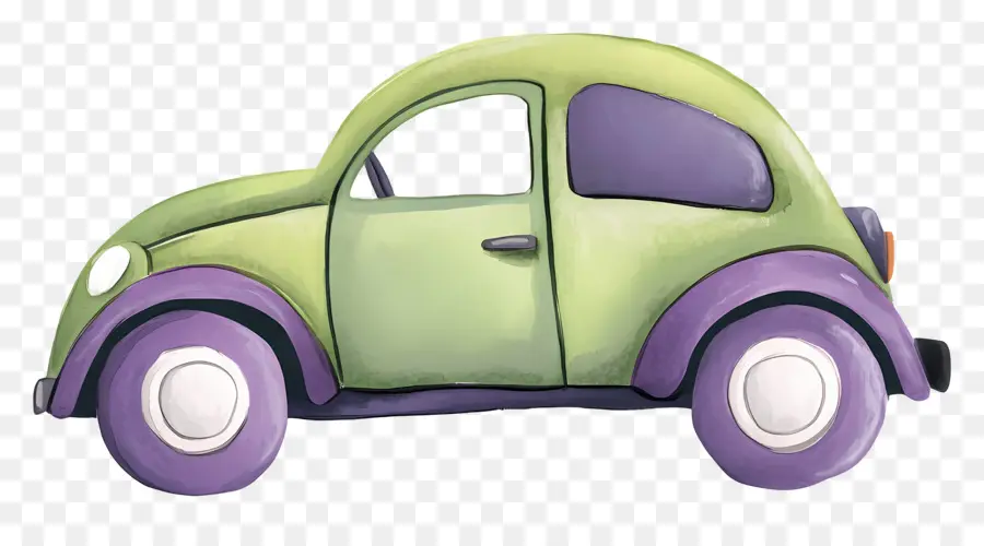 Coche De Dibujos Animados，Coche Verde PNG