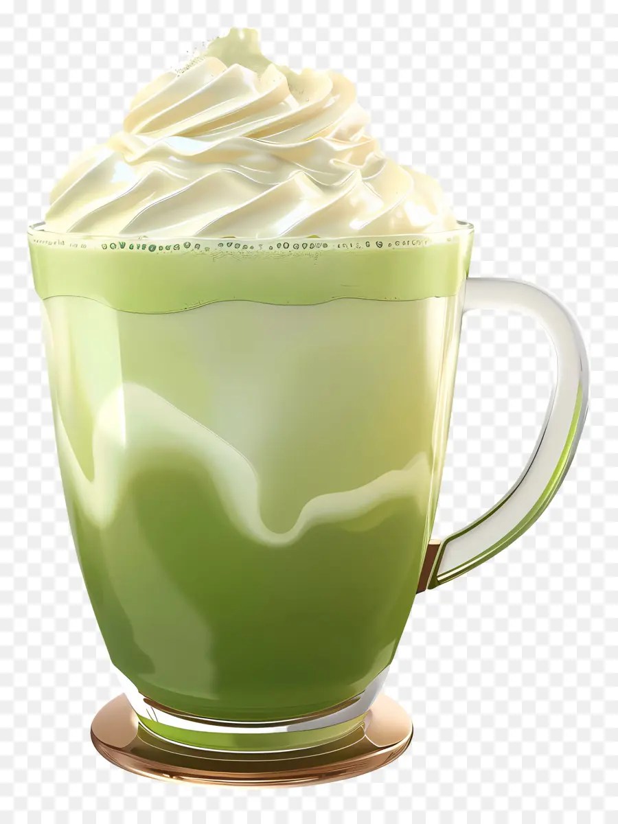 Matcha Latte，Taza Cremosa De Matcha PNG