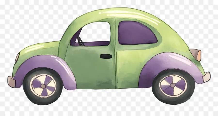 Coche De Dibujos Animados，Coche Morado PNG