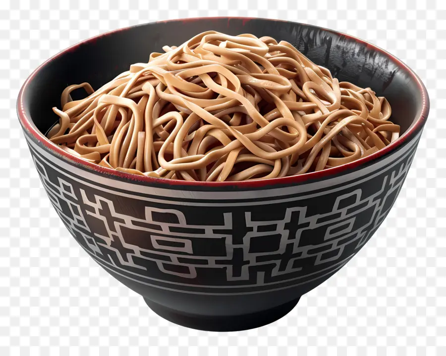 Fideos Soba，Fideos En Tazón Negro PNG