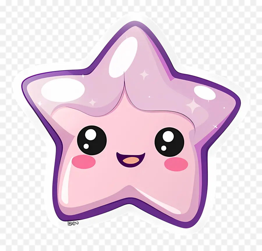 Estrella Kawaii，Estrella Rosa PNG