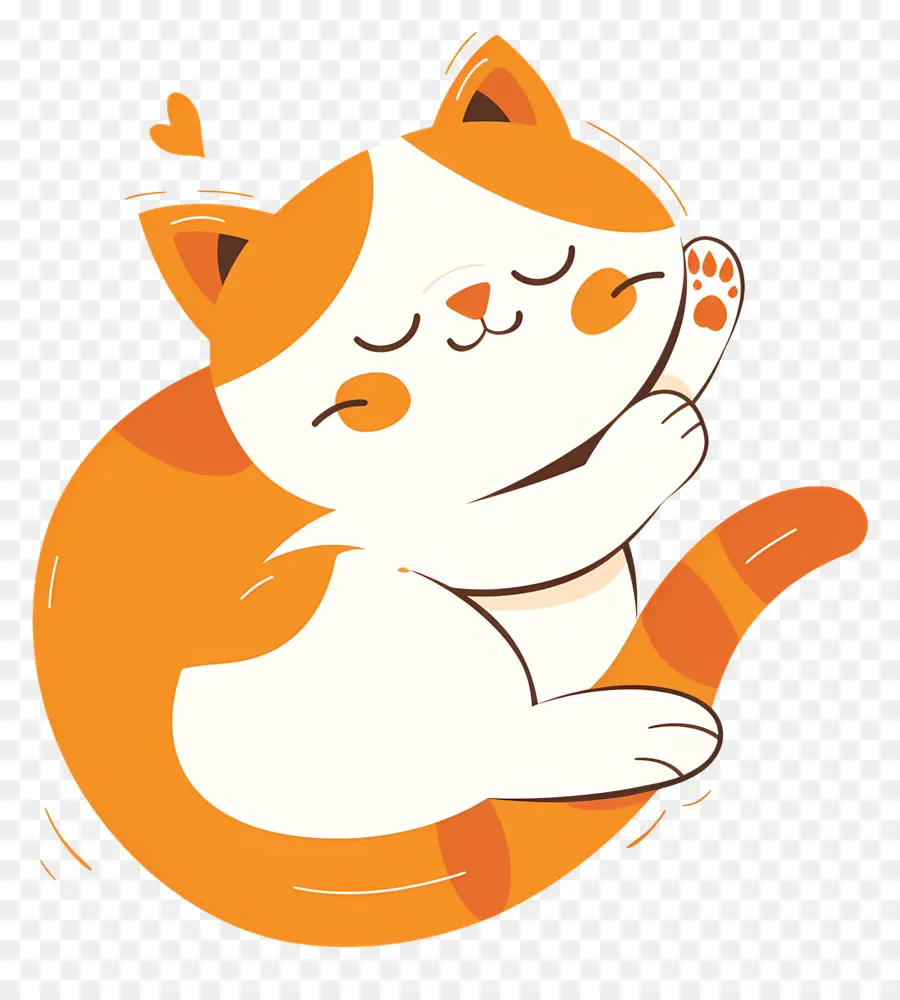 Gato Kawaii，Gato Naranja Y Blanco PNG