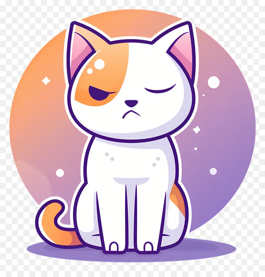 Gato Caricatura，Gato Blanco Y Naranja PNG