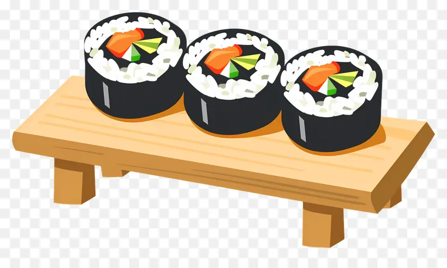 Rollo De Sushi，Rollos De Sushi En Un Plato PNG