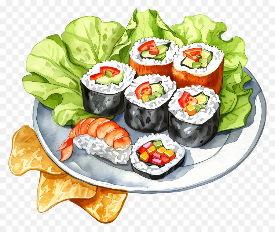 Rollo De Sushi，Plato De Sushi PNG