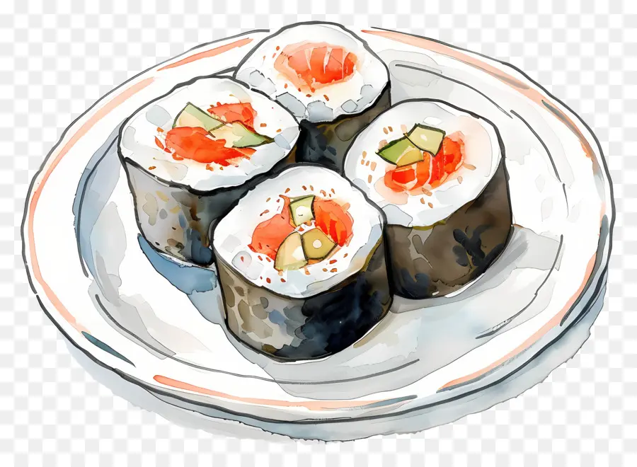 Rollo De Sushi，Piezas De Sushi PNG