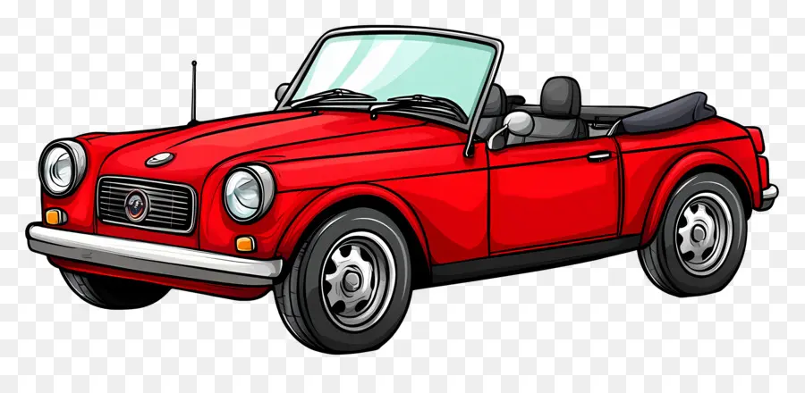 Coche Animado，Descapotable Rojo PNG