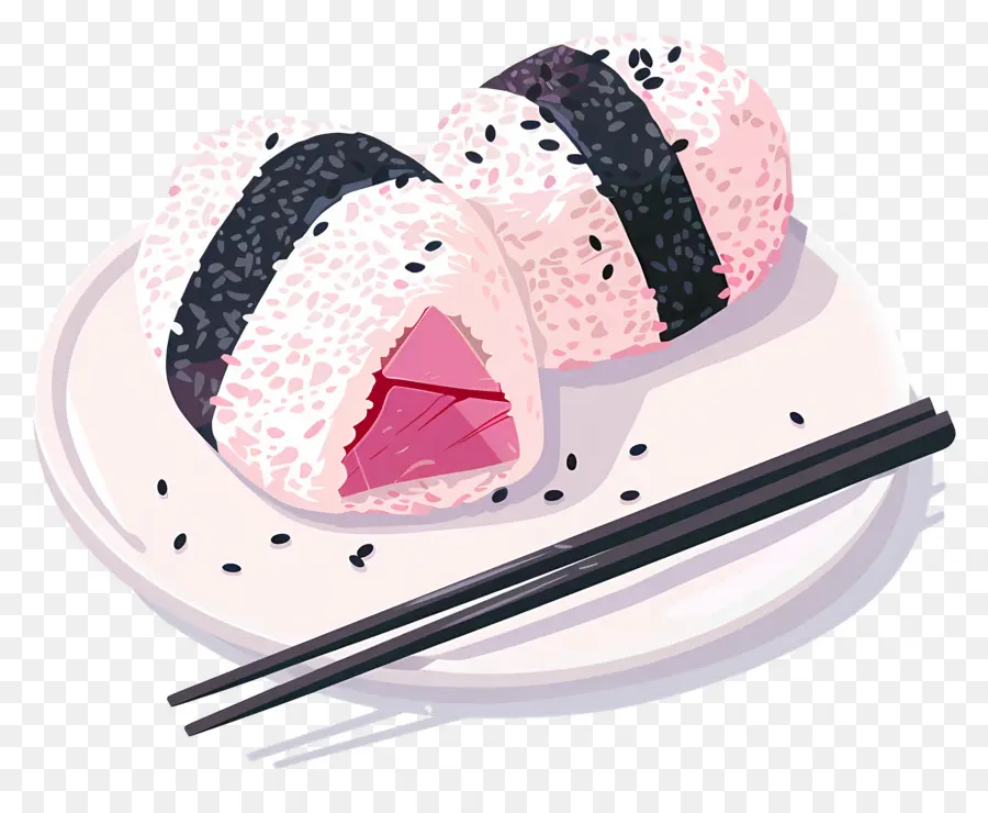 Onigiri Umeboshi，Bolas De Arroz Rellenas PNG