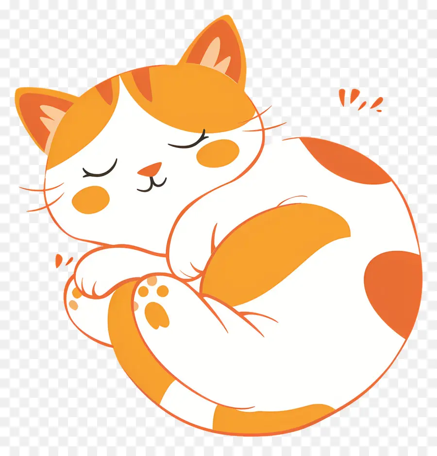 Gato Kawaii，Gato Naranja Durmiendo PNG