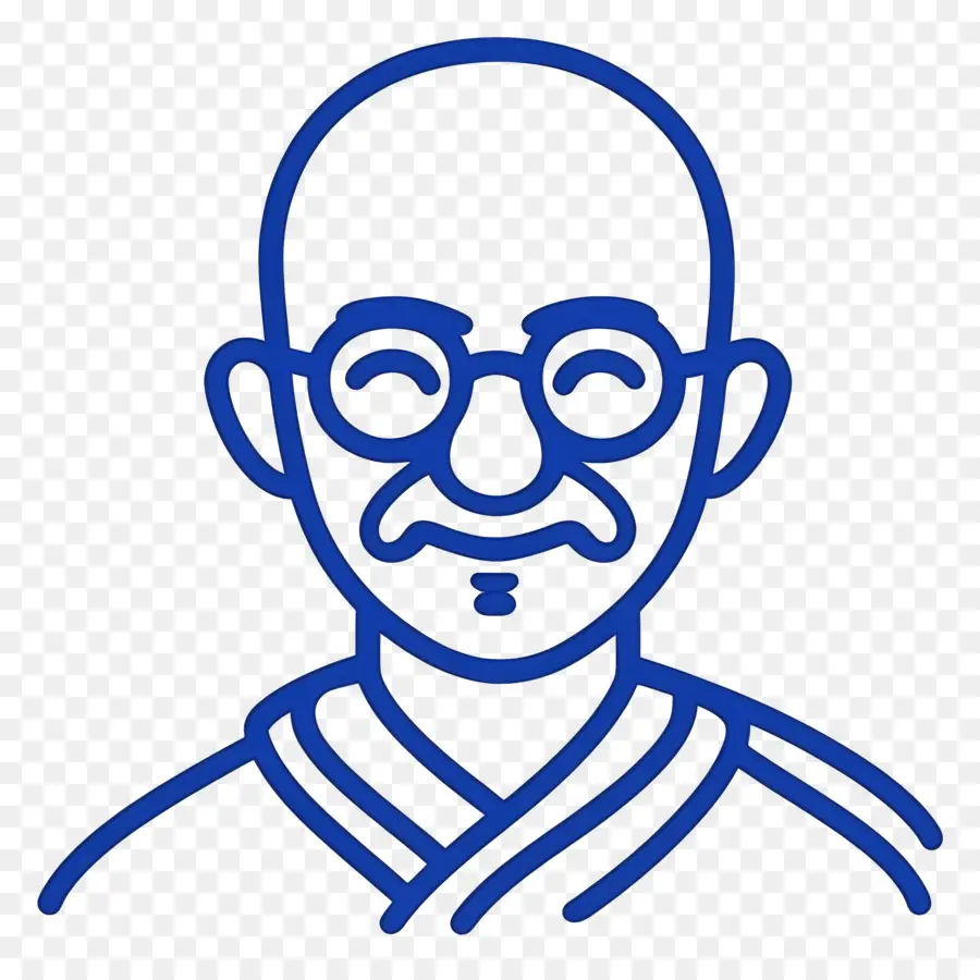 Gandhi，Retrato De Arte Lineal PNG