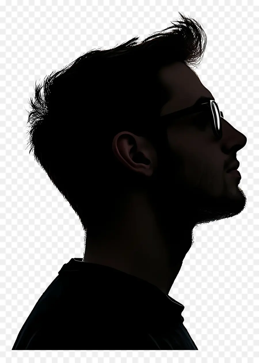 Silueta De Cabeza De Hombre，Silueta Con Gafas PNG