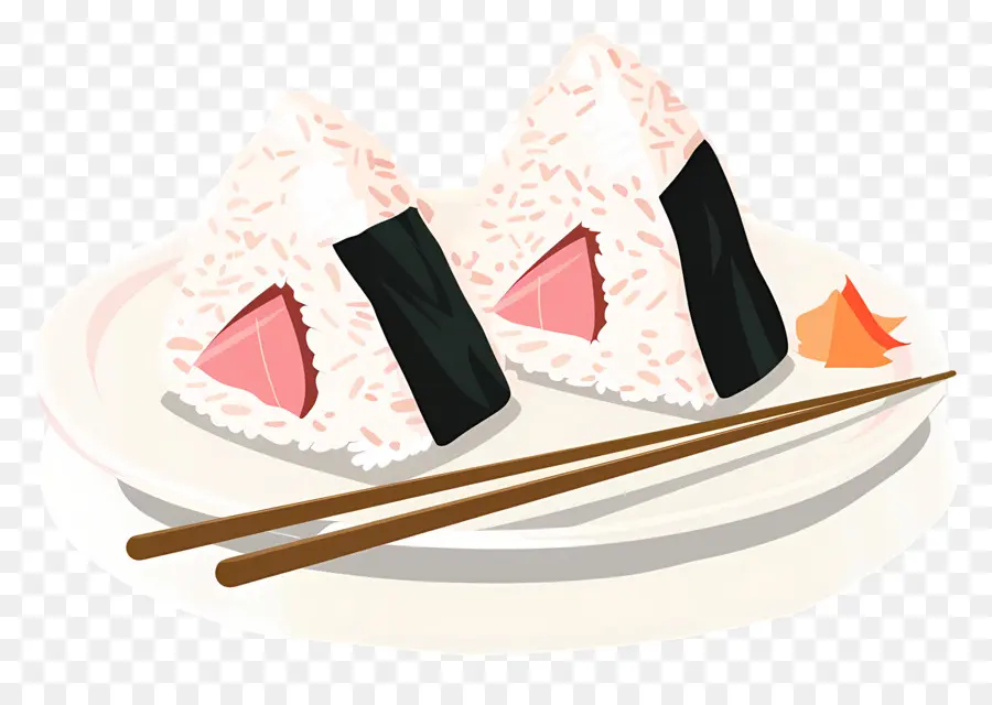 Onigiri Umeboshi，Bolas De Arroz Rellenas PNG