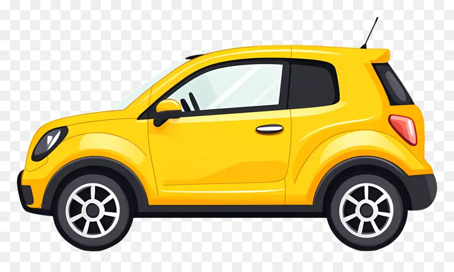 Coche Animado，Coche Amarillo PNG