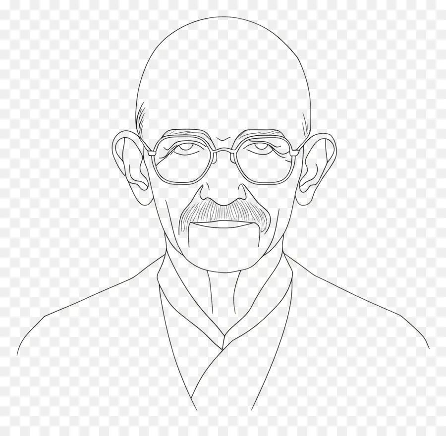 Gandhi，Ilustración De Una Persona PNG