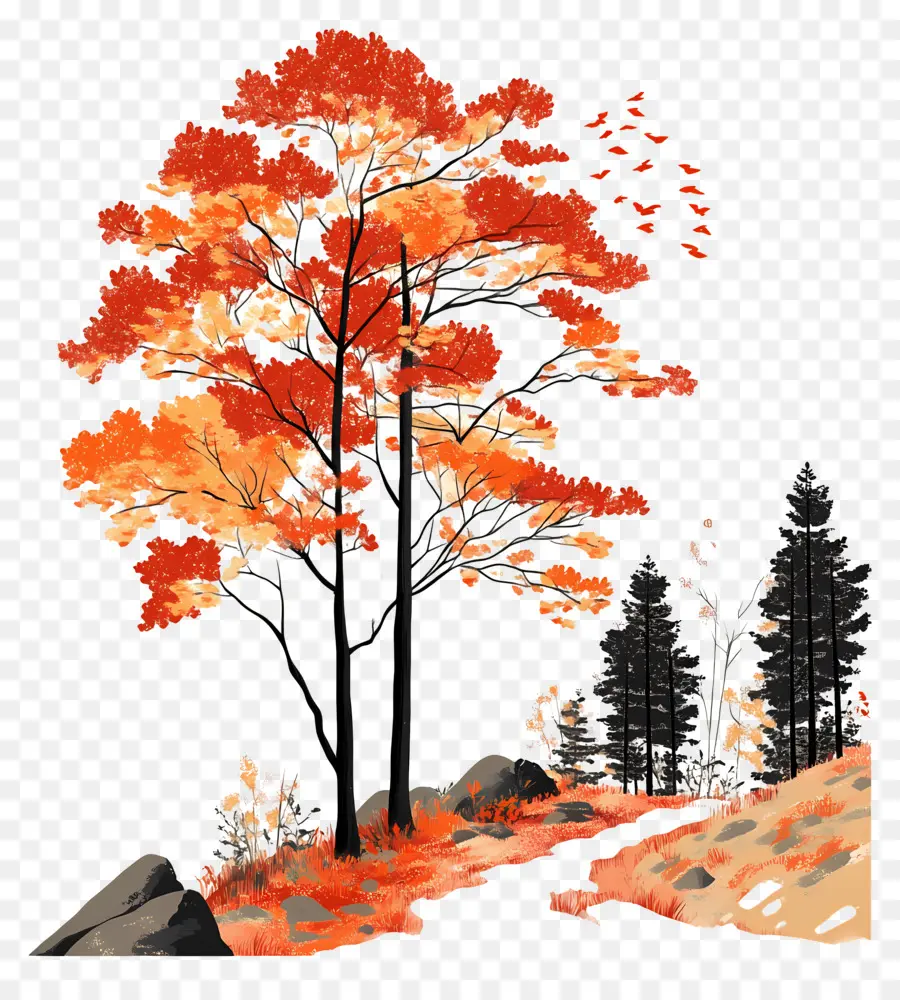 Naturaleza De Otoño，árbol De Otoño PNG