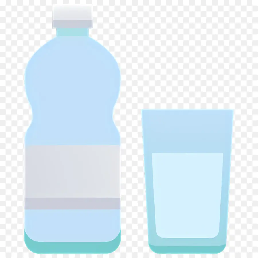 Agua Mineral，Botella Y Vaso PNG