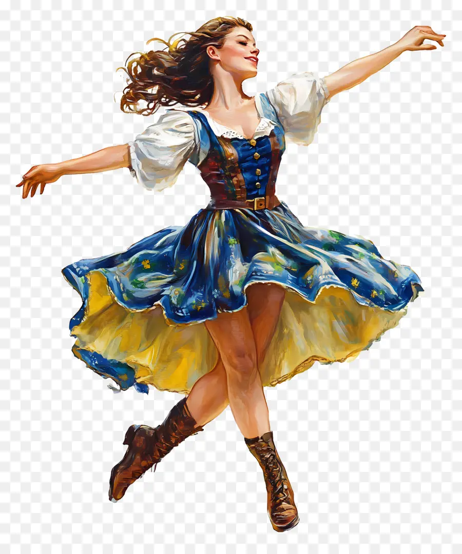 Bailarina Del Oktoberfest，Mujer En Traje Tradicional PNG