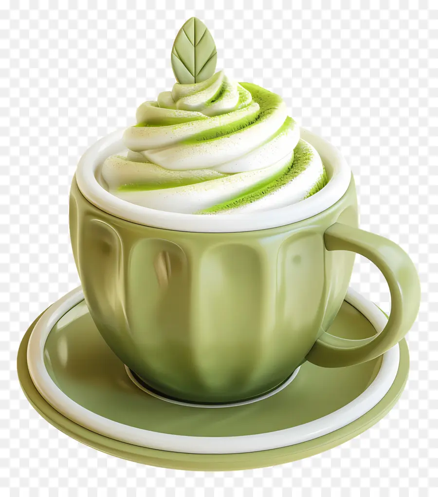 Matcha Latte，Copa Matcha De Hojas PNG