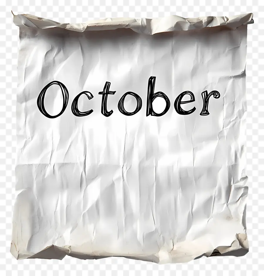 Octubre，Octubre De Papel Arrugado PNG