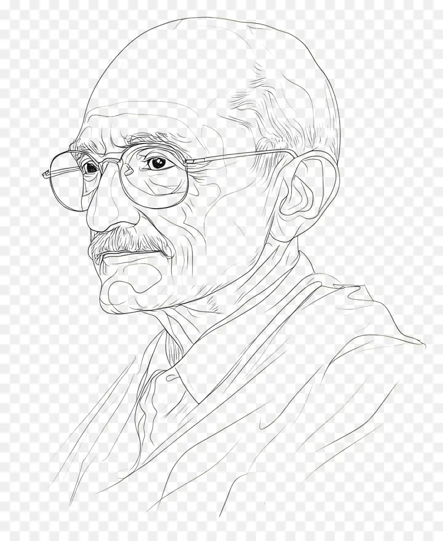 Gandhi，Ilustración De Una Persona PNG