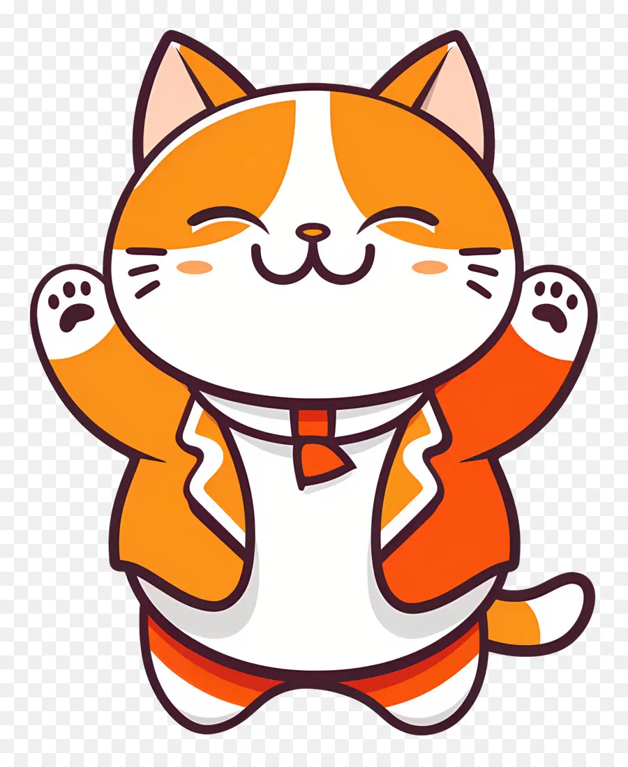 Gato Kawaii，Gato Naranja PNG