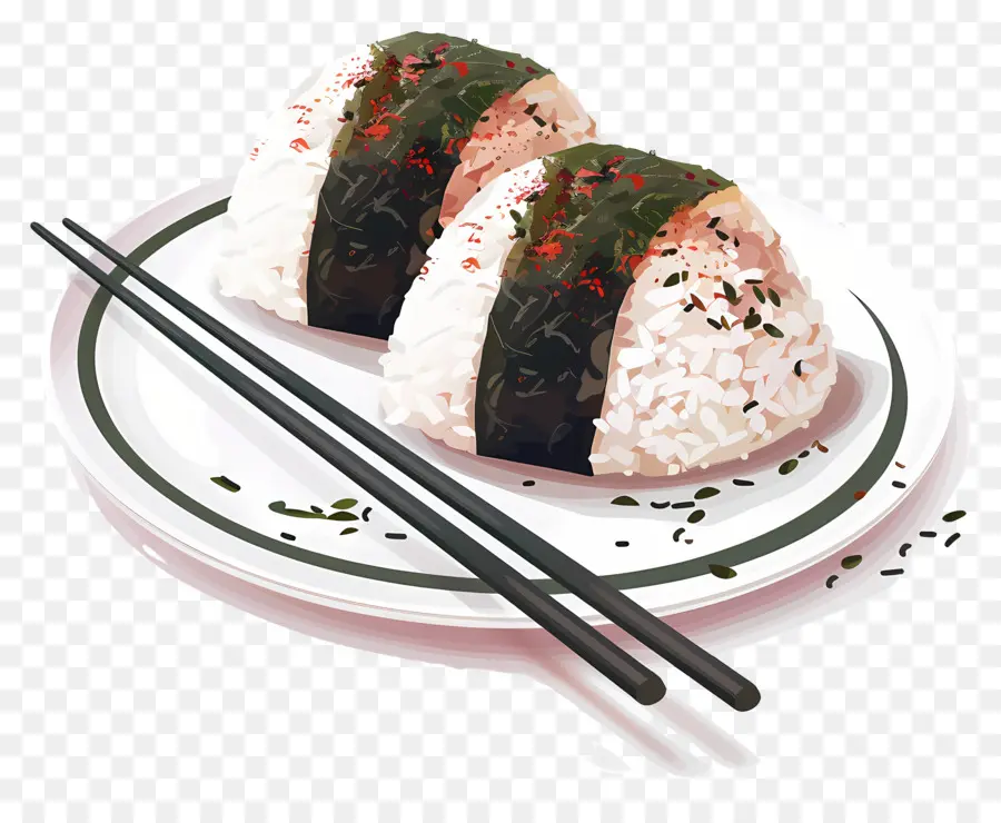 Onigiri Umeboshi，Ilustración De Onigiri PNG